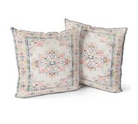Snylcce Lot de 2 Housses de Coussin Boho Light Pink Antique et Vintage Design Housse de Coussin en 40x40 cm Doux pour canapé de Jardin, canapé, lit - Taies d'oreiller décoratives 16x16 Pouces