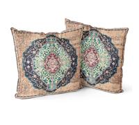 Snylcce Lot de 2 housses de coussin décoratives de style bohème - Motif antique et vintage brun beige - Motif double face - Housses de coussin douces pour canapé de jardin, sofa, lit - Taies