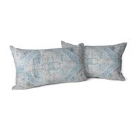Snylcce Lot de 2 housses de coussin décoratives de style bohème - Motif double face - Bleu océan - Pour canapé, lit - 30,5 x 50,8 cm