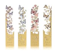 Snylcce Set de 4 marque-pages métalliques Fées-Papillons - Peinture vintage argentée exquise pour femmes, cadeaux idéaux pour les amateurs de livres, lecture, clubs de lecture & occasions spéciales