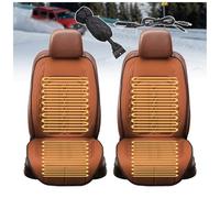 Snyucve Couvre-Sièges Chauffants 45 °C-65°C Chauffage Rapide, Contrôle Intelligent 12v Couvre Siege Voiture Avant Comprend Une Pelle à Neige Et des Gants,Brown-2PCS