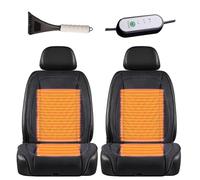 Snyucve Restez Au Chaud en Hiver , Housse de siège en Flanelle Super Chaude, Coussin Siege Voiture,Black-twoseats