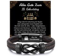 Snyvpra Bracelet en cuir pour garçon - Cadeau significatif pour 18e anniversaire - Cadeau d'anniversaire idéal pour les fils, petits-enfants, neveux - Avec fermeture magnétique et carte de vœux