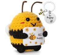 Snyvpra Pomme de terre positive, cadeau porte-bonheur, abeilles et porte-bonheur, cadeaux amusants pour les amis et la famille, cadeaux personnalisés, cadeau de courage, tricoté à la main