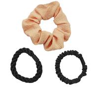 SNZ Lot de 3 Élastiques Cheveux Tressés Élégants avec Solide Maintien - Accessoires Cheveux Chouchou en Satin pour Fille Femme, Petit Élastique Cheveux Invisibobble pour Cheveux Bouclés, Orange clair