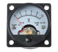 SO-45 Voltmètre ampèremètre analogique CC avec précision de niveau 2,5, échelle complète de 1 V à 800 V, dimensions 47 x 47 mm, boîtier ABS ignifuge pour la sécurité (DC 10 V)