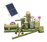 So Bamboo Kit de fontaine à eau zen de 35,1 cm avec roue rotative pour terrasse, étang, bain d'oiseaux et balcon