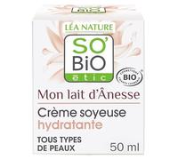 SO BIO - Crème Soyeuse Hydratante à base de Lait d'Anesse Bio - 50Ml pour une Peau Visiblement Plus Douce et Soyeuse - Soin Naturel et Respectueux - Lot De 2 - Vendu Par Lot