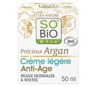 SO BIO ETIC - Crème Jour Légère Anti-Âge, Argan Bio Hydratation Précieuse, Pot 50 mL - Lot De 2
