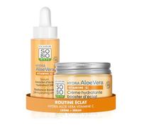 So BiO étic - Routine Éclat Visage Hydra Aloe Vera & Vitamine C - Crème Hydratante + Sérum Éclat - Teint Lumineux & Hydratation - 50ml + 30ml