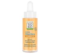 So bio étic | Sérum booster d'éclat - Hydra Aloe Vera| Hydrate & Ravive l'éclat | 24h | Acide hyaluronique & Vitamine C | Tous types de peaux, même sensibles | 99% d’origine naturelle | 30 ml