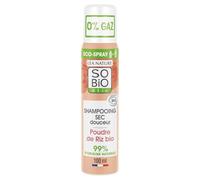 SO BIO ETIC Shampooing Sec Douceur Poudre de Riz Bio 100ml - Absorbe le Sébum, Redonne du Volume, Tous Types de Cheveux, Éco-Spray sans Gaz - Lot de 3
