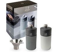 So Chic Duo de moulins manuels à poivre et à sel Line Carbone 12 cm et entonnoir en inox en coffret cadeau G