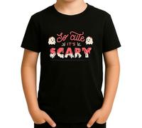 So Cute It's Scary - Joli design fantôme d'Halloween avec nœuds, idéal pour les filles, les enfants ou les jolies tenues d'Halloween, Noir , 4 ans