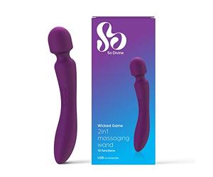 So Divine Vibromasseur Wicked Game Magic Wand 3 options de vitesse avec 7 modes de passion pulsants, étanche et rechargeable par USB