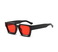 So & Ei Mode Carré Femmes Luxe Lunettes De Soleil Rétro Marque Concepteur Hommes Tendance Léopard Bleu Vert Lunettes De Soleil Nuances Uv400 - Type Black Red