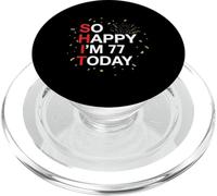 So Happy 77th Birthday Funny 77 Years Old Joke Bday Humour PopSockets PopGrip pour MagSafe
