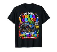 So Long Third Grade Look Out Fourth Grade Dino Monster Truck T-Shirt