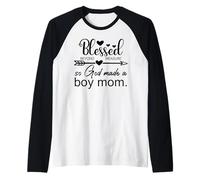So Made God a Boy Mom Merch,Christian Boy Mom Jesus Boy Mama Manche Raglan