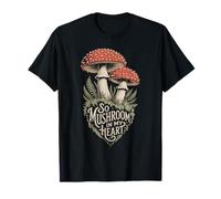 So Mushroom in My Heart Botanical Vintage Jeu de Mots T-Shirt