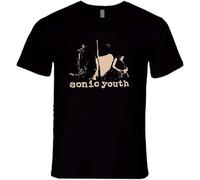 So@ni@c Yo@u@th Silhouette Retro Rare Rock Music T Shirt Black Men's