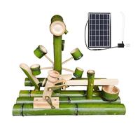 So Powered Kit fontaine en bambou 40,6 cm Fontaine zen avec roue à eau Décoration de jardin pour terrasse, cour, jardinière en pierre, étang, fontaine paysagère extérieure