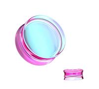 So Scene Aurora Borealis Jauges d'oreille double selle en verre, 14MM - 9/16 INCH, Verre, Sans pierre précieuse