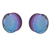 So Scene Aurora Borealis Jauges d'oreille double selle en verre, 14MM - 9/16 INCH, Verre, Sans pierre précieuse