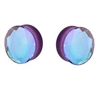 So Scene Aurora Borealis Jauges d'oreille double selle en verre, 16MM - 5/8 INCH, Verre, Sans pierre précieuse