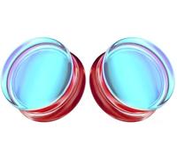 So Scene Aurora Borealis Paire de jauges d'oreille en verre, 16MM - 5/8 INCH, Verre, Sans pierre précieuse