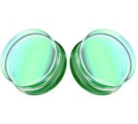 So Scene Aurora Borealis Paire de jauges d'oreille en verre, 16MM - 5/8 INCH, Verre, Sans pierre précieuse