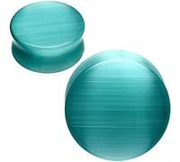 So Scene Jauges d'oreille en verre œil de chat, 14mm- 9/16 inch, Pierre, Sans pierre précieuse