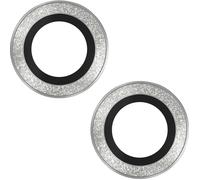 So Seven Protège-caméra pour Apple iPhone 15 / 15 Plus Rings Antichoc Argent