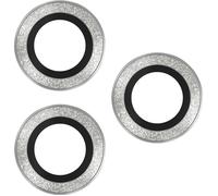 So Seven Protège-caméra pour Apple iPhone 15 Pro / 15 Pro Max Rings Antichoc Argent