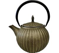 SO SKIN IDASY - Théière japonaise en fonte 0.9L, style traditionnel, forme citrouille, filtre en acier inoxydable alimentaire, intérieur émaillé, fabrication artisanale, couleur bronze antique.