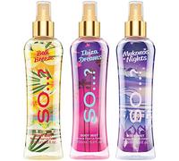 So…? Summer Escapes Bali Breeze, Ibiza Dreams, Mykonos Nights Brume Corporelle Parfumée Pour Femme 200ml (Lot de 3)
