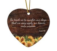 So Teach Us to Number Our Days, That We May Apply Our Hearts Unto Wisdom Décoration de Noël en céramique pour sapin de Noël Pendentif Boule de Noël Cadeau souvenir de Noël