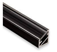 SO-TECH® 3 pièces profilé pour DEL -66 profilé de coin noir 2 m x 14,5 mm x 16,5 mm avec revêtement lucide, étanche, pour intérieur et extérieur, lumière de cordon