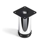SO-TECH® Pied de meuble "Jim" Ajustable Chromé Ø 50 mm Hauteur 100 mm Capacité de levage très haute grâce à l'épaisseur