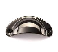 SO-TECH® Poignée coquillage aspect laiton bruni, aspect argent vieilli, noir brillant, aspect acier inoxydable