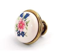 SO-TECH® Poignée de meuble porcelaine "Kari" aspect bouquet de fleures - laiton