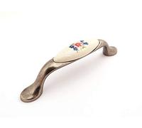 So-Tech® Poignée de Meuble Porcelaine Venus Bouquet de fleures Argent Antique