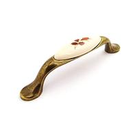 So-Tech® Poignée de Meuble Porcelaine Venus Feuille Laiton