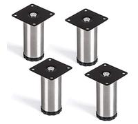 SO-TECH® Set de 4 Pied de meuble"Lukas" Ø 42 mm Pied d'armoire Hauteur ajustable Acier affiné Hauteur 100 mm