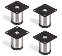 SO-TECH® Set de 4 Pied de meuble "Lukas" Ø 42 mm Pied d'armoire Hauteur ajustable Acier affiné Hauteur 60 mm