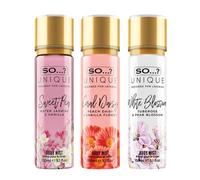 So…? Unique Summer Breeze Brume Parfumée Sweet Pea, Coral, White Blossom Brume Corporelle Parfumée Pour Femme 150ml (Lot de 3)