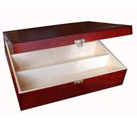 So3 mm Vin Boîte en bois - Vernis Vin Box - pour 3 bouteilles avec charnières 35 x 10 x 10