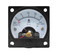 SO45-A carré 45 * 45mm 10A30A50A100A200A300A DC panneau analogique ampèremètre rond ampèremètre(15A directly on)