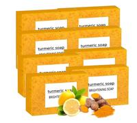 Soa au citron et au curcuma - Savon blanchissant - Nettoyage en profondeur - Hydratant - Lumineux - Pour gras, sec, sensible, visage et corps, visage et corps - Main et aisselles (8 pièces)