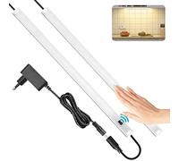 SOAIY 2x40cm Réglette LED pour Cuisine ou Atelier avec Capteur de Main Luminosité Réglable Fonction de Mémoire Facile à Installer pour Cuisine,Placard,Lumière Chaud 3000K